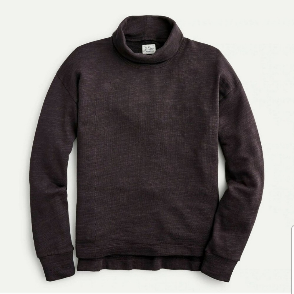 J Crew Cozy Turtleneck Vintage Fleece Terry Cotton XS A1